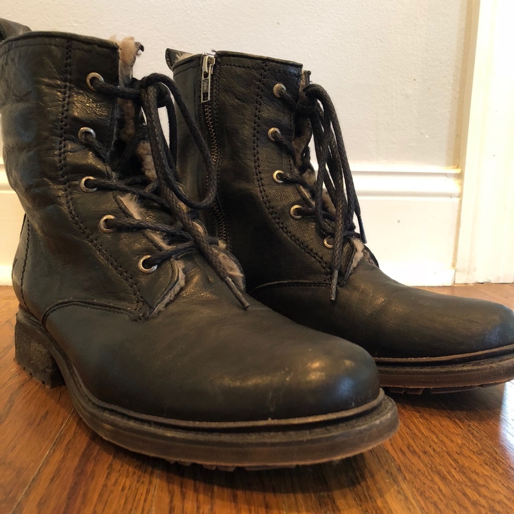 As New Frye Womens Valerie Lace Up Black Antique